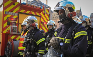Strasbourg le 11 fevrier 2015.
Illustration de sapeurs pompiers.