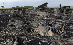 Les restes du vol MH17 de la Malaysia Airlines, abattu le 17 juillet 2014 en Ukraine.