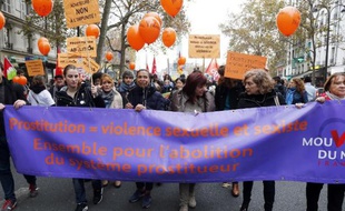 Manifestation pour réclamer une loi-cadre pour protéger les femmes contre les violences, le 22 novembre 2014 à Paris