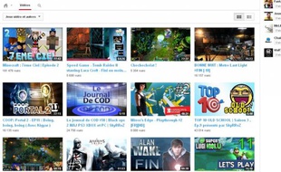 Du contenu jeu vidéo sur la plate-forme YouTube.