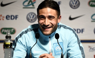 Nabil Fekir en conférence de presse, le 24 mars 2015