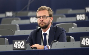 01 Juillet 2014 Strasbourg -Jerome Lavrilleux a pris place dans l'hemicycle du Parlement Europeen a Strasbourg