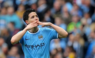 Samir Nasri, fête son but contre West Ham, le 11 mai 2014.