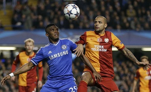 Samuel Eto'o lors du match entre Chelsea et Galatasaray le 18 mars 2014.