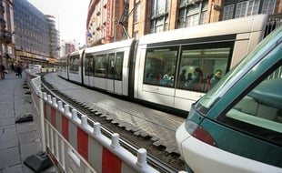 Remplacement des rails sur la ligne de tram A et D rue des Francs Bourgeois