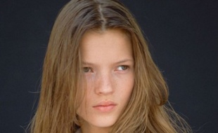 Kate Moss lors de son premier shooting photo en 1988