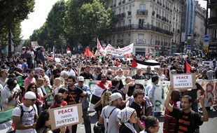 Manifestation de soutien au peuple peuple palestinien à Paris, le 19 juillet 2014.