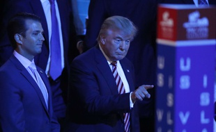 Donald Trump et son fils Donald Jr. à Cleveland, le 20 juillet 2016.
