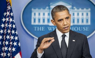 Barack Obama lors d'une conférence de presse à la Maison blanche à Washington, le 20 août 2012.