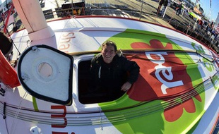 kito de Pavant avant son départ pour le vendée Globe, le 7 novembre 2012 aux Sables d'Olonne.