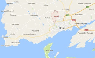 Plan de situation de Bohars, dans le Finistère.