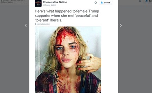 Capture écran du compte Twitter de Conservative Nation @Cons_Nation, le 6 juin 2016, sur une agression qui n'en était pas une.