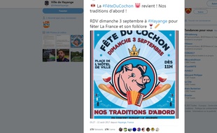 La quatrième fête du cochon de Hayange a dévoilé son affiche qui fait polémique en ce début de semaine.