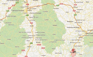 Capture d'écran d'une Google map d'Yssingeaux, en Haute-Loire.