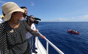 La ministre des Outremer, George Pau-Langevin en visite le 24 avril 2015 à La Réunion