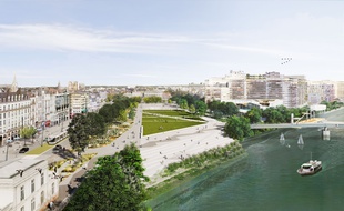 Vue aérienne de la future place de la Petite-Hollande.