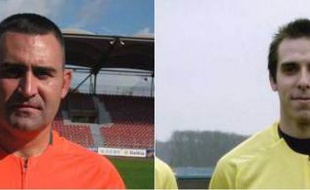 Richard Dauvergne (à gauche) de l'US Créteil-Lusitanos et Vincent Goncalves (à droite) de l'AFC Compiègne