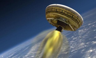 Représentation fournie le 2 juin 2015 par la Nasa du parachute supersonique qui doit être déployé en vue de futur atterrissage de vaisseaux spatiaux transportant des hommes sur Mars