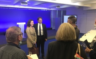 Christian Jacob, le président LR, au QG à Paris.