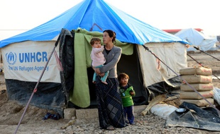 Une famille yézidie dans un camp de réfugiés du nord de l'Irak. (illustration)