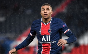 Kylian Mbappé lors de PSG-Manchester United, le 20 octobre 2020.