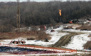 Forage de gaz de schiste en Pennsylvanie, aux Etats-Unis, le 24 février 2009.