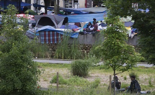 Le campement des Jardins d'Eole, à Paris