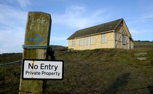 Le chalet servant de lieu de tournage à la série britannique «Broadchurch», Eype, en Grande-Bretagne, le 4 janvier 2016.