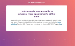 Project Baseline est un site Internet développé par Verily (Google) pour déterminer qui a besoin d'être testé sur le coronavirus.