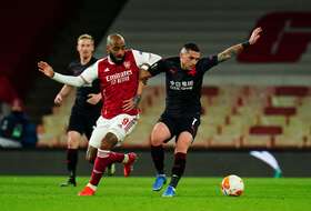 Alexandre Lacazette et Arsenal n'ont pas brillé face au Slavia Prague, jeudi en quart de finale aller de la Ligue Europa.