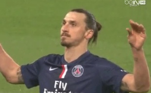 Zlatan Ibrahimovic après son 3e but lors de PSG-Lorient (3-1), le 20 mars 2015.
