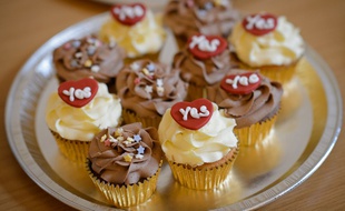 Les cupcakes réalisés à l'occasion du référendum sur l'indépendance de l'Ecosse le 16 septembre 2014 à Renfrew.
