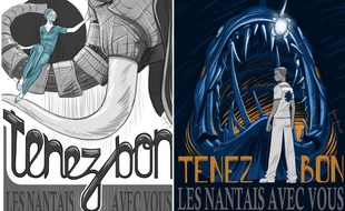Deux dessins de Mathieu HAAS, illustrateur nantais, en hommage aux professionnels mobilisés contre le coronavirus