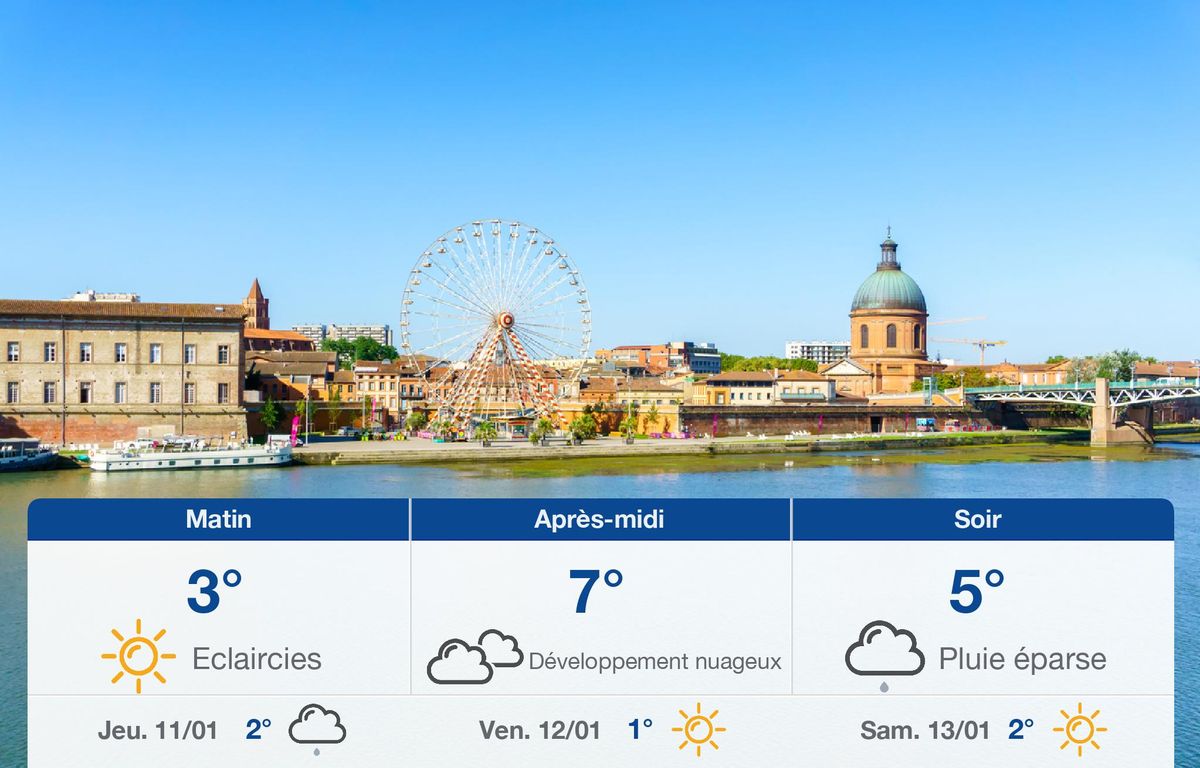 Météo Toulouse: prévisions du mercredi 10 janvier 2024