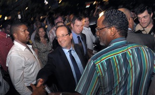 François Hollande lors de son déplacement à Cayenne, le 15 janvier 2012.