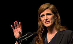 L'ambassadrice américaine à l'ONU, Samantha Power, lors d'une conférence en Israël, le 15 février 2016