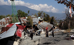 Les dégâts sur l'île de Palu, en Indonésie, après le sésime et le tsunami qui ont touché l'île, le 28 septembre 2018.