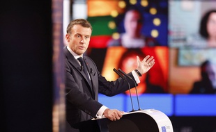 Emmanuel Macron au Parlement européen de Strasbourg, ce 9 mai.