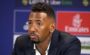 Jérôme Boateng, ici lors de sa présentation devant la presse, en tant que recrue de l'OL, le 1er septembre à Décines.