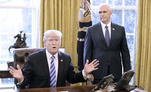 Donald Trump et Mike Pence à la Maison blanche le 24 mars 2017.
