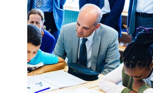 Jean-Michel Blanquer dans un établissement de Strasbourg en septembre 2018