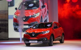Une Renault Kadjar exposée au stand du constructeur français au Salon de l'automobile de Genève, le 3 mars 2015