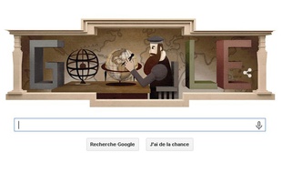 Google rend hommage à Gérard Mercator le 5 mars 2015 avec un Doodle