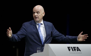 Gianni Infantino lors de l'élection du président de la Fifa le 26 février 2016.