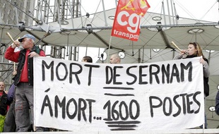 Manifestation de salariés de la Sernam le 4 avril 2012