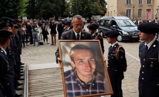 Une photo du caporal Arthur Noyer, lors de ses funérailles en septembre 2018.
