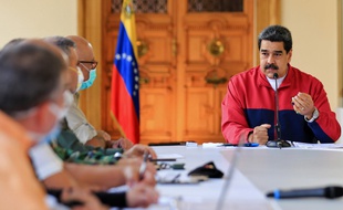 Le président vénézuélien Nicolas Maduro, le 22 mars 2020 à Caracas.