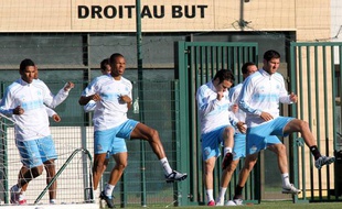 Les joueurs de l'OM, pendant un entraînement au centre Louis Dreyfus, à Marseille, le 18 octobre 2010.
