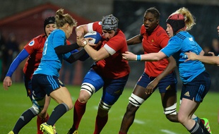 La deuxième ligne du XV de France Audrey Forlani a inscrit deux essais contre l'Italie lors du premier match du Tournoi des VI Nations, le 6 février 2016 à Bourg-en-Bresse.