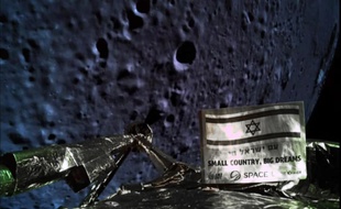 L'une des dernières photos de la Lune prise par la sonde israélienne Beresheet avant son crash, le 11 avril 2019.